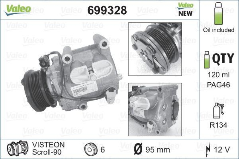 VALEO 699328 Kompressor FORD Mondeo III