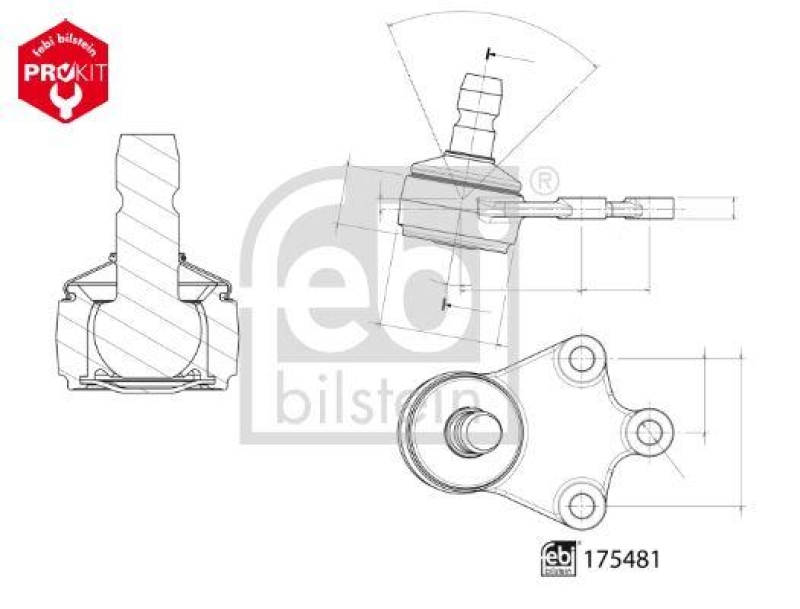 FEBI BILSTEIN 175481 Traggelenk mit Sicherungsmutter für Iveco