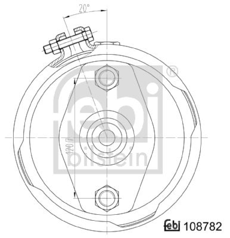 FEBI BILSTEIN 108782 Membranzylinder mit Anbaumaterial für Bergische Achsen