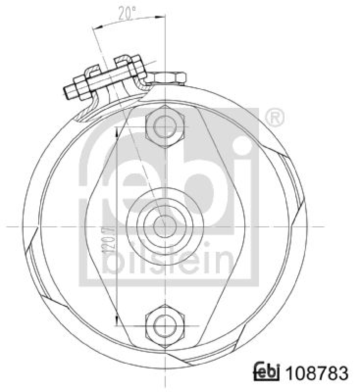 FEBI BILSTEIN 108783 Membranzylinder mit Anbaumaterial für Bergische Achsen