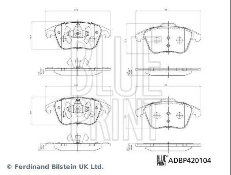 BLUE PRINT ADBP420104 Bremsbelagsatz für Peugeot