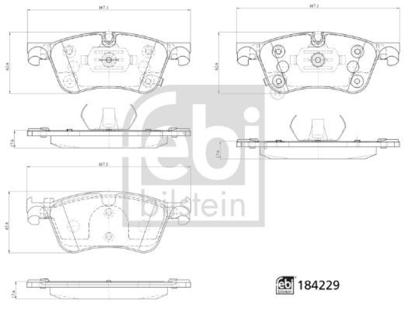 FEBI BILSTEIN 184229 Bremsbelagsatz für NISSAN