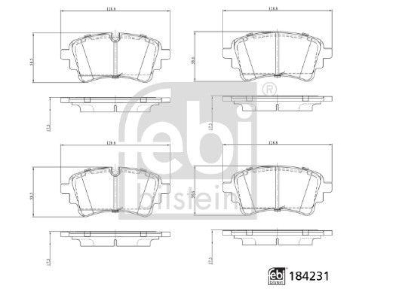 FEBI BILSTEIN 184231 Bremsbelagsatz für VW-Audi