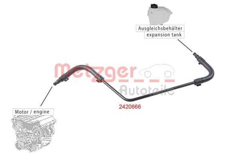 METZGER 2420666 Kühlerschlauch für MB