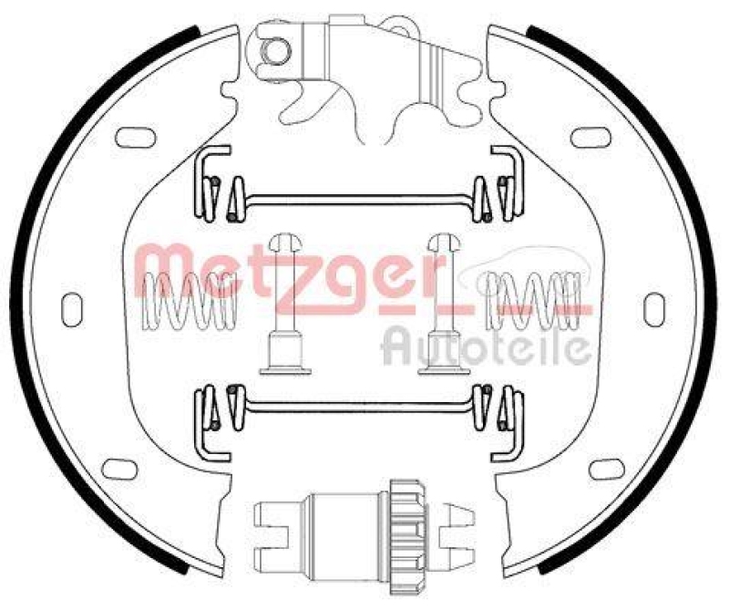 METZGER 0152001 Bremsbackensatz, Feststellbremse für ALFA/BMW HA