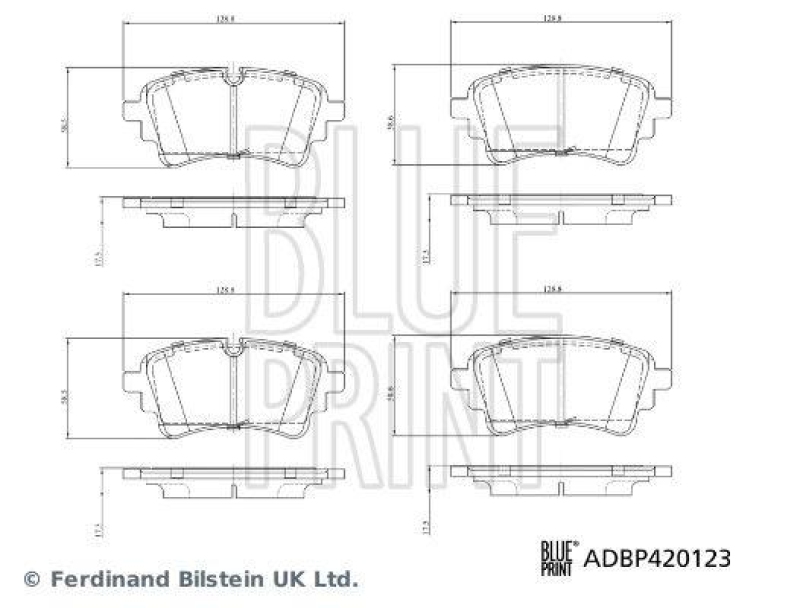 BLUE PRINT ADBP420123 Bremsbelagsatz für VW-Audi