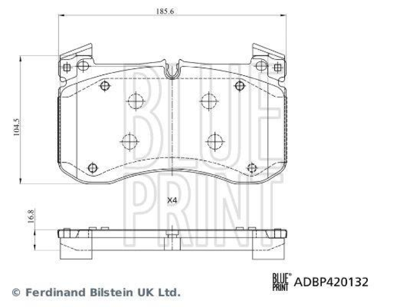 BLUE PRINT ADBP420132 Bremsbelagsatz für Mercedes-Benz PKW