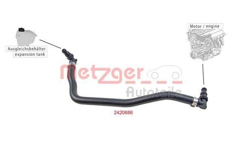 METZGER 2420686 Kühlerschlauch für MB