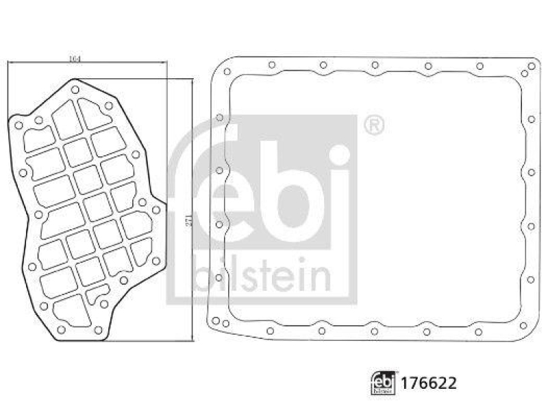 FEBI BILSTEIN 176622 Getriebeölfiltersatz für Automatikgetriebe, mit Ölwannendichtung für NISSAN