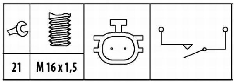 HELLA 6ZF 181 612-061 Schalter, Rückfahrleuchte für NISSAN/RENAULT/FORD/...