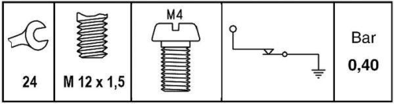 HELLA 6ZL 009 600-021 Öldruckschalter, 0,4 bar für MB/DAEWOO