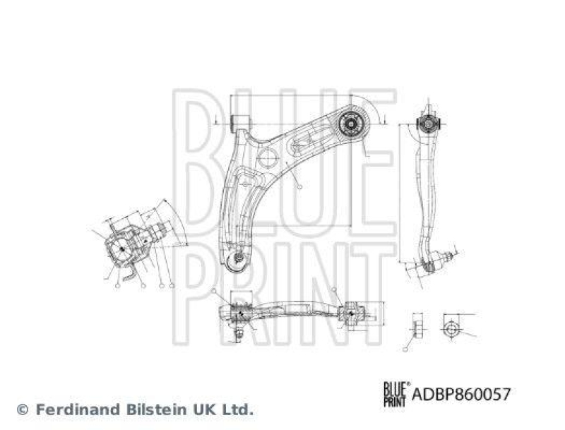 BLUE PRINT ADBP860057 Querlenker mit Lagern, Gelenk und Sicherungsmutter für HYUNDAI