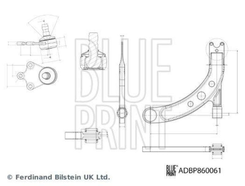 BLUE PRINT ADBP860061 Querlenker mit Lagern und Gelenk für KIA