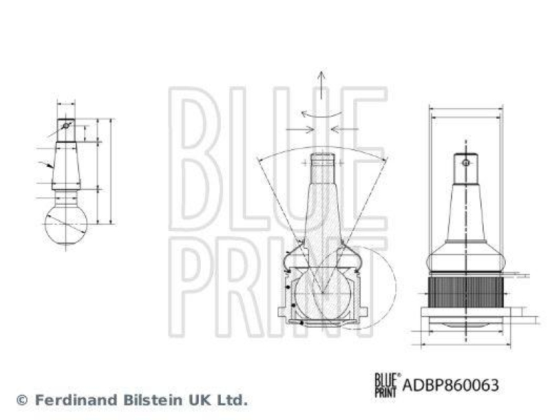 BLUE PRINT ADBP860063 Traggelenk mit Anbaumaterial für Land Rover