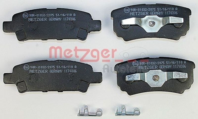 METZGER 1170306 Bremsbelagsatz, Scheibenbremse WVA 24 014