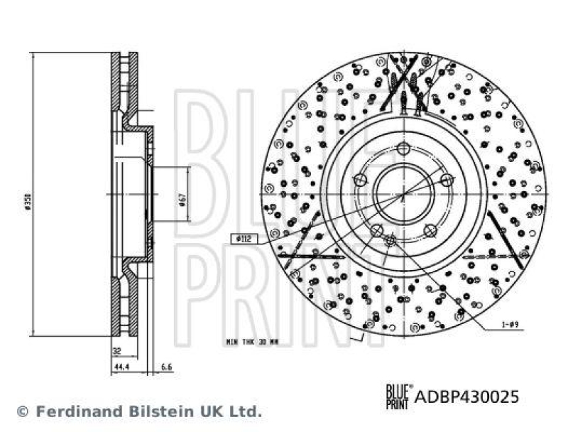 BLUE PRINT ADBP430025 Bremsscheibe für Mercedes-Benz PKW