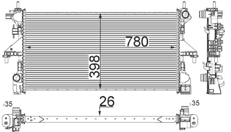 MAHLE CR 808 000P Kühler Motorkühlung