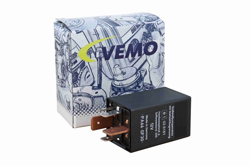 VEMO V15-71-0014 Relais, Kraftstoffpumpe 12V, 5 Pins, 30A, Relaisnummer 65 für VW