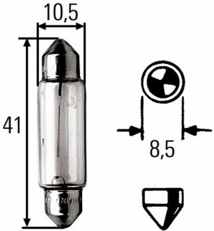 HELLA 8GM 002 091-131 Glühlampe C10W K (10W)