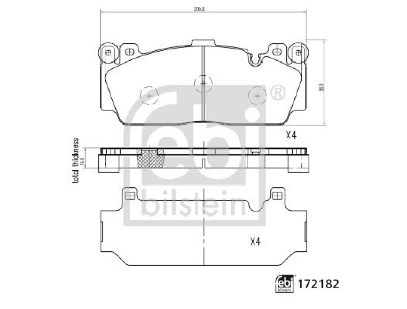 FEBI BILSTEIN 172182 Bremsbelagsatz für BMW