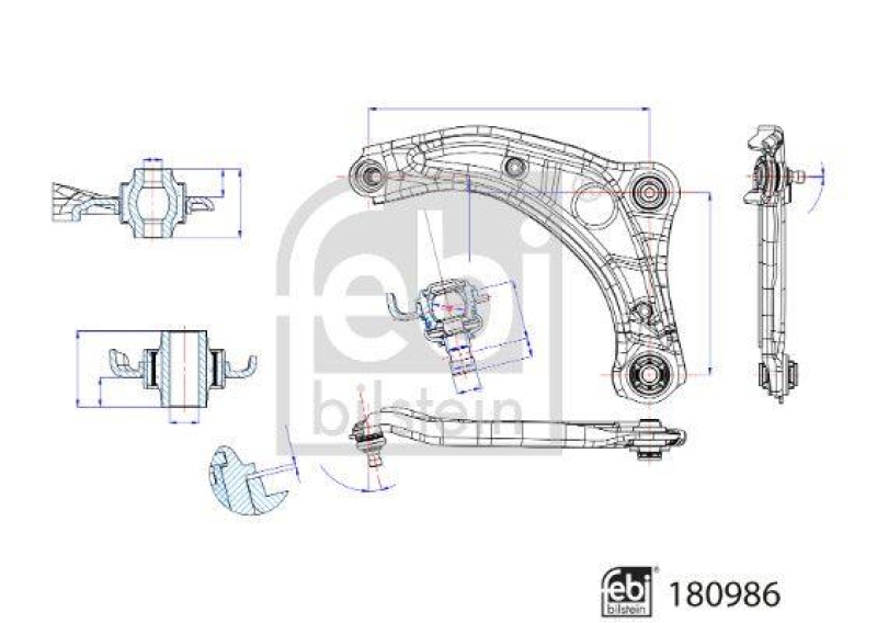 FEBI BILSTEIN 180986 Querlenker mit Lagern und Gelenk für NISSAN