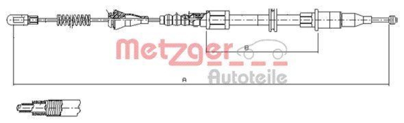 METZGER 11.5753 Seilzug, Feststellbremse für OPEL hinten links