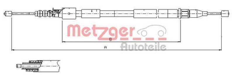 METZGER 11.5759 Seilzug, Feststellbremse für OPEL hinten links