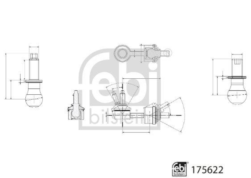 FEBI BILSTEIN 175622 Verbindungsstange mit Sicherungsmuttern für Tesla