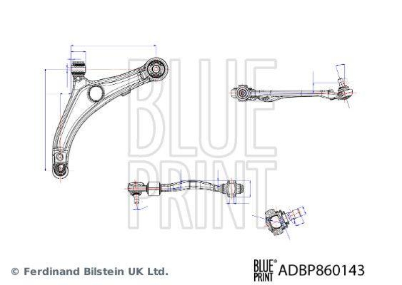 BLUE PRINT ADBP860143 Querlenker mit Lagern und Gelenk für HYUNDAI