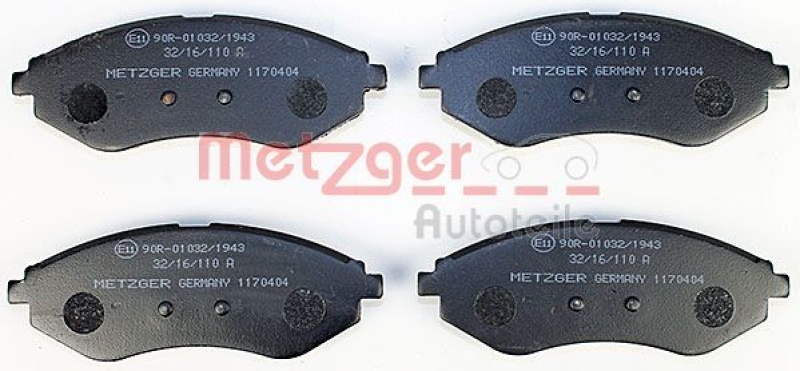 METZGER 1170404 Bremsbelagsatz, Scheibenbremse WVA 23 974