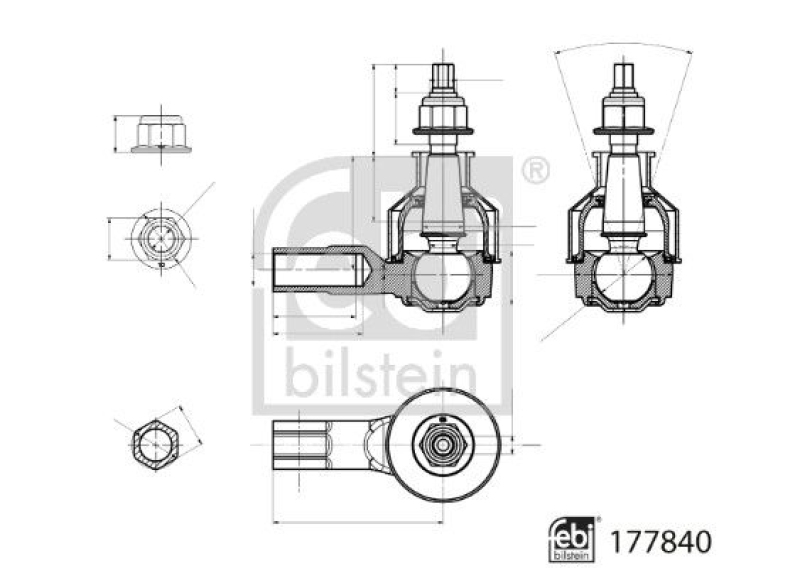 FEBI BILSTEIN 177840 Spurstangenendstück mit Sicherungsmutter für Opel