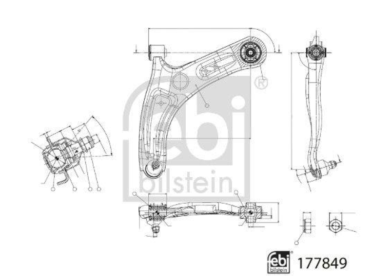 FEBI BILSTEIN 177849 Querlenker mit Lagern, Gelenk und Sicherungsmutter für HYUNDAI