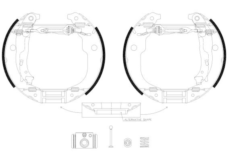 HELLA 8DB 355 038-131 Bremsbackensatz