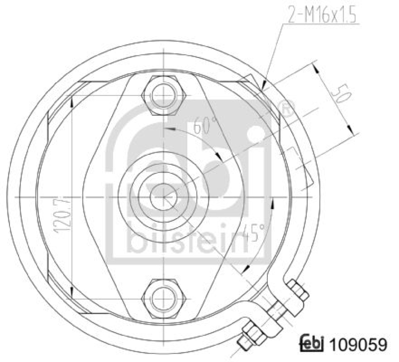 FEBI BILSTEIN 109059 Doppelmembranzylinder mit Anbaumaterial für Bergische Achsen