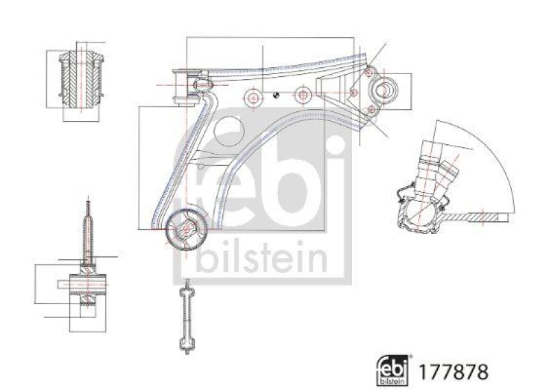 FEBI BILSTEIN 177878 Querlenker mit Lagern, Gelenk, Kronenmutter und Splint für TOYOTA