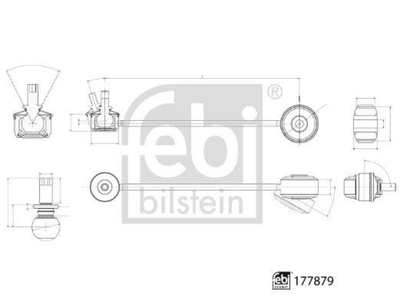 FEBI BILSTEIN 177879 Verbindungsstange mit Kronenmutter und Splint für KIA