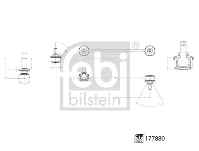 FEBI BILSTEIN 177880 Verbindungsstange mit Sicherungsmuttern für VW-Audi