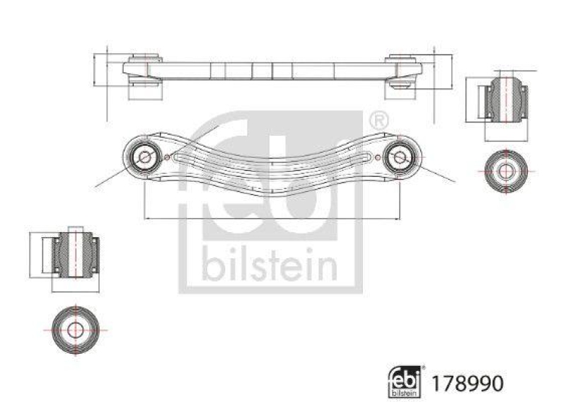 FEBI BILSTEIN 178990 Querlenker mit Gummilager für Mercedes-Benz