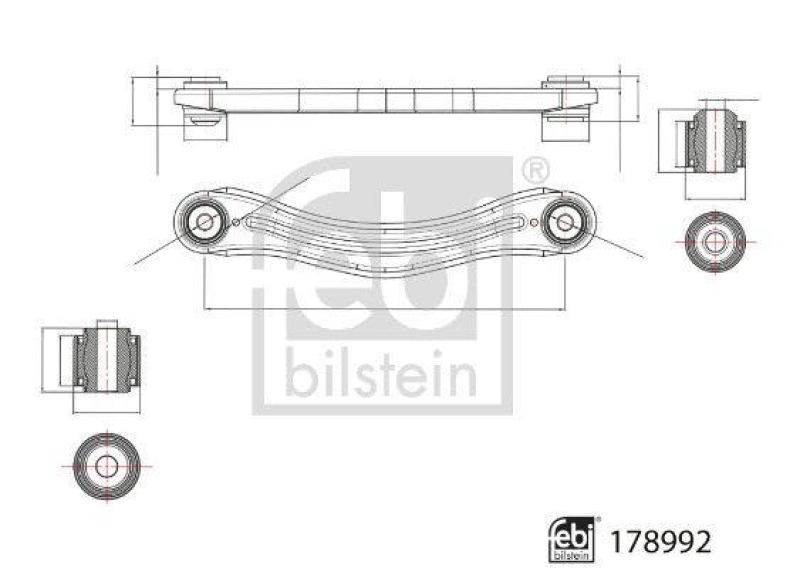 FEBI BILSTEIN 178992 Querlenker mit Gummilager für Mercedes-Benz