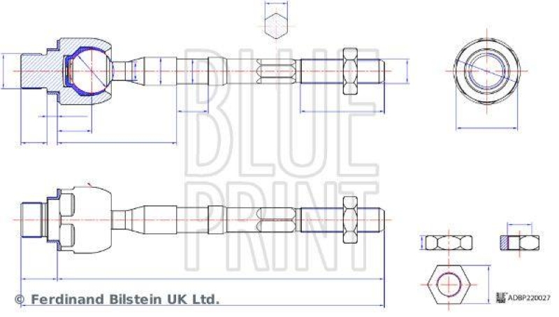 BLUE PRINT ADBP870094 Axialgelenk mit Kontermutter für KIA