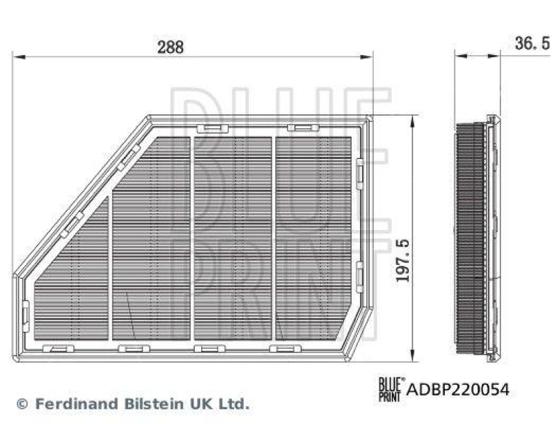 BLUE PRINT ADBP220054 Luftfilter für BMW