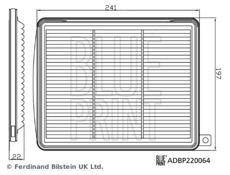 BLUE PRINT ADBP220064 Luftfilter für HYUNDAI