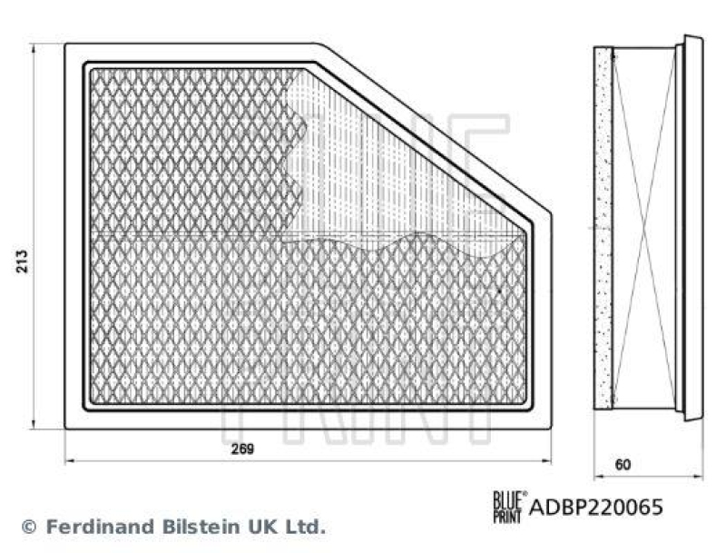 BLUE PRINT ADBP220065 Luftfilter für BMW