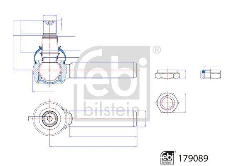 FEBI BILSTEIN 179089 Spur- / Lenkstangenendstück mit Sicherungsmutter für M A N