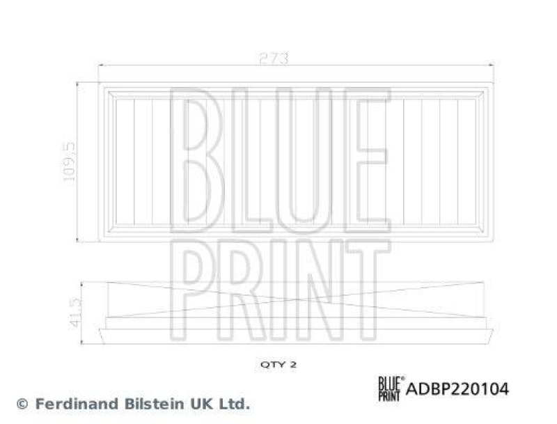 BLUE PRINT ADBP220104 Luftfiltersatz für Mercedes-Benz PKW