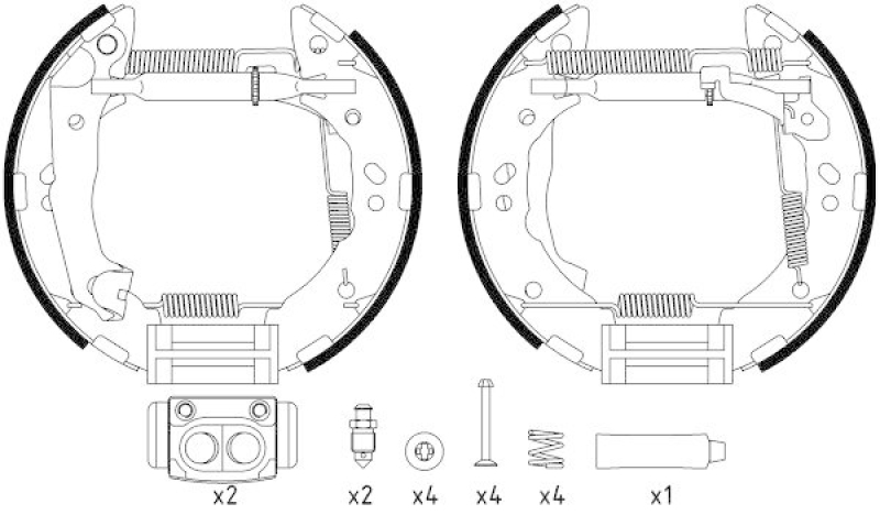 HELLA 8DB 355 022-631 Bremsbackensatz für HYUNDAI