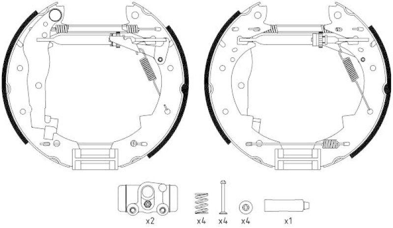 HELLA 8DB 355 022-731 Bremsbackensatz für SUZUKI