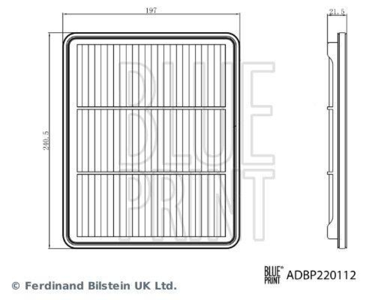 BLUE PRINT ADBP220112 Luftfilter für KIA