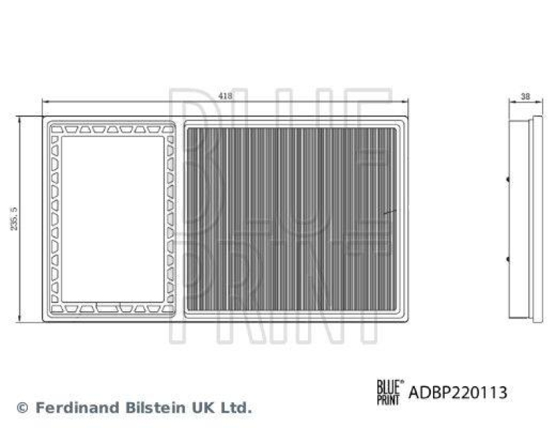 BLUE PRINT ADBP220113 Luftfilter für MG