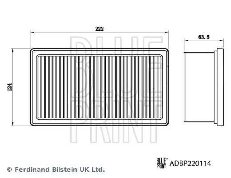 BLUE PRINT ADBP220114 Luftfilter für Dacia